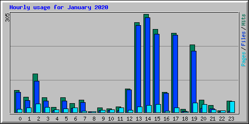 Hourly usage for January 2020