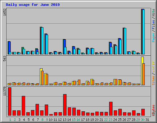 Daily usage for June 2019