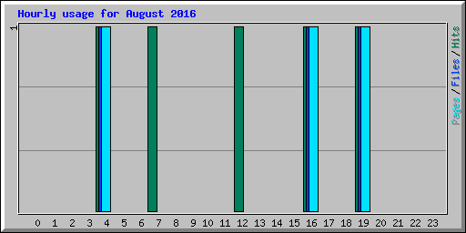 Hourly usage for August 2016