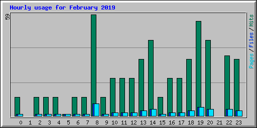 Hourly usage for February 2019