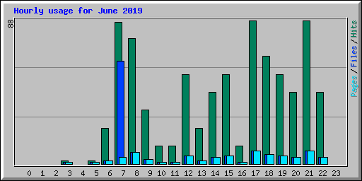 Hourly usage for June 2019