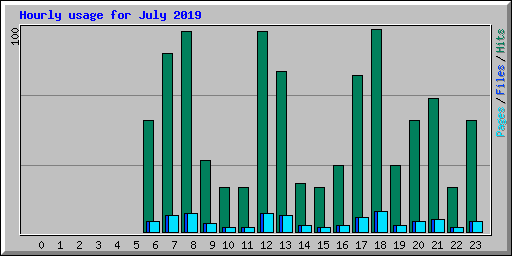 Hourly usage for July 2019