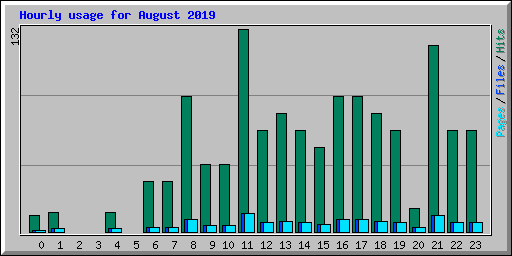 Hourly usage for August 2019