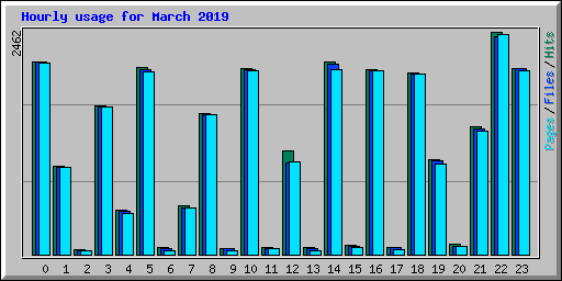 Hourly usage for March 2019