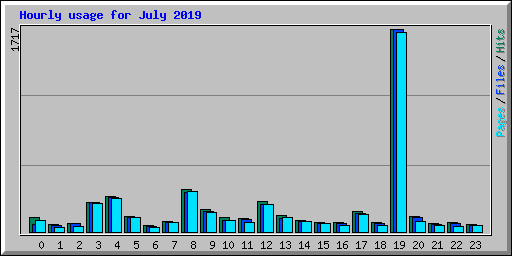 Hourly usage for July 2019