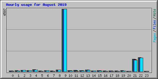 Hourly usage for August 2019